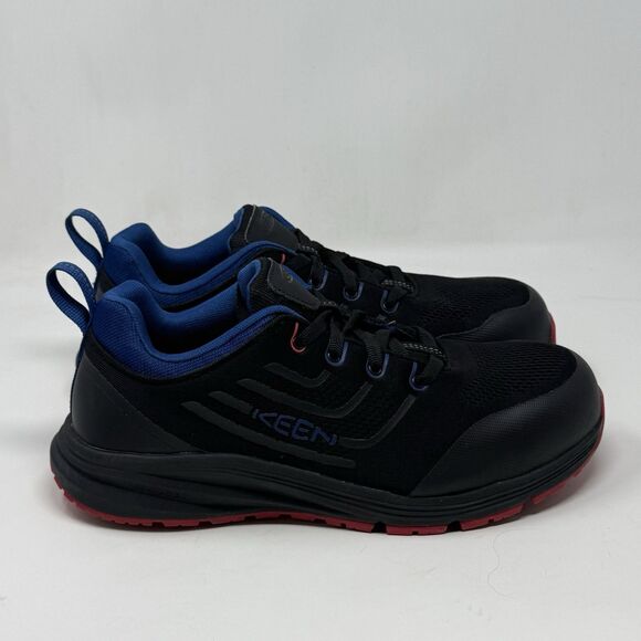 KEEN Utility Minneapolis Carbon Fiber Toe Work Shoes Mens 10 EE Wide Black Blue - Picture 1 of 16